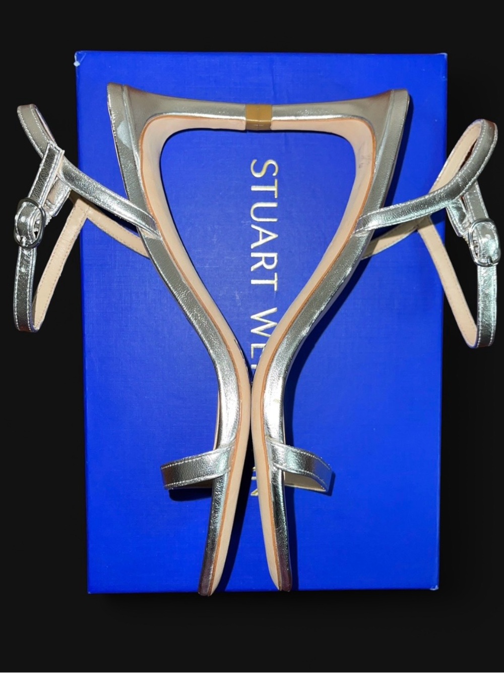 Stuart Weitzman Dancer Metallic Leather Stilletto Sandal - Picture 4 of 13